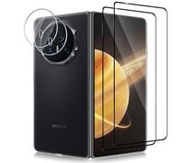 Wonsoso Protector de pantalla para Honor Magic V3 5G, paquete de 2 protectores de vidrio templado 3D de alta calidad y 2 protectores de lente de cámara, HD transparente, dureza 9H, cobertura completa