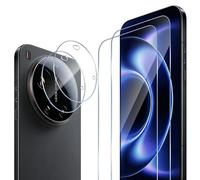 Wonsoso Protector de pantalla para Xiaomi 17 Ultra, paquete de 2 protectores de pantalla de vidrio templado y 2 protectores de lente de cámara, película protectora HD transparente de dureza 9H