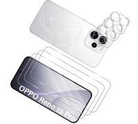 Wonsoso Protector Pantalla para OPPO Reno 15 Pro 5G, 3 Piezas Cristal Templado con 3 Piezas Protector de Lente de Cámara, Dureza 9H Antiarañazos Screen Protector, HD Sin Burbujas Pelicula