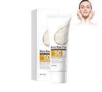 Wonsters 40 g de crema solar con arroz, crema solar facial SPF 50, no grasa, alta protección UV, cuidado solar, crema de día hidratante antirrasgas para el rostro con SPF 50