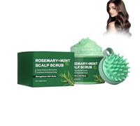 Wonsters Exfoliante para el cuero cabelludo, exfoliante para el cuero cabelludo con romero y menta, cuidado capilar nutritivo y desintoxicante con masajeador para el cuero cabelludo shampoo
