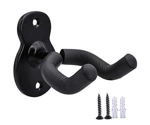 WONSUN Guitar Wall Mount Hanger Hook Acoustic Electric Bass Guitar Wall Hook Hanger Black Metal Holder Hanger for All Size Guitars