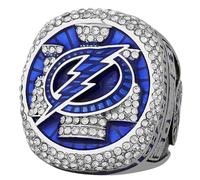 Wonsunte Réplica del Anillo De Campeones De Lightning Anillo De Campeonato De Hockey 2021 con Caja Premio De Ganador De Disco Colección Deportiva Recuerdo Fanáticos
