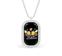 Won't You Bee My Sweetheart - Collar con colgante cuadrado con borde blanco, aleación