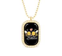 Won't You Bee My Sweetheart - Collar con colgante cuadrado con borde blanco, aleación