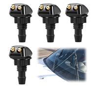 Wonvify 4 Piezas Universal Boquillas de Limpiaparabrisas Delantero, Sistema de Lavado Limpiaparabrisas Rociador Boquilla Chorros, Negro Plástico Automóvil Reemplazo Boquillas para Limpiaparabrisas Del