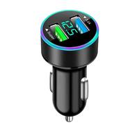 Wonvify Cargador Coche USB 66W, Cargador Mechero USB Carga Rapida, con Voltímetro LED, Compatible i-Phone 14 Pro Max/13/12/XS Samsung Xiaomi