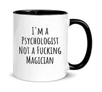 wonwhew YYWUDISHOP - Taza de café o té con texto en inglés "I'm a Psychologist Not a Magician", divertida taza de café o té de cerámica de 325 ml