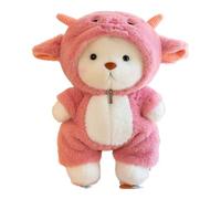 WONZHEC Oso de Peluche Interactivo para Vestir (40 cm) | Ropa Desmontable | Regalo Creativo para niños y niñas Rosa