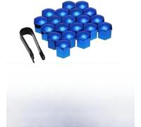 WONZTHWD 20 fundas hexagonales de plástico para tuercas de rueda de automóvil con herramienta de extracción, impermeables, resistentes al óxido, accesorios de modificación universales, E/Blue-A, 17 mm