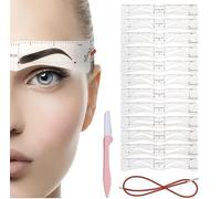 WOO GIRL 12 pares de plantillas para cejas + moldeador de cejas + soporte para cejas, juego para un estilo perfecto sin conocimientos previos