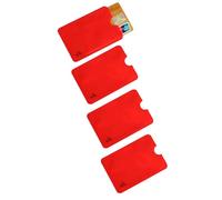 WOO LANDO 4 Unidades RFID & NFC Fundas para Tarjetas de crédito, Tarjeta de crédito, DNI, Tarjeta bancaria - 100% Tarjetas de crédito RFID Blocker contra Lectura no autorizada (4, Rojo)