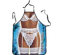 WOO LANDO Delantal de cocina con banda para el cuello, impermeable, 73 x 57 cm