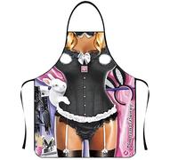 WOO LANDO Delantal de cocina con banda para el cuello, impermeable, 73 x 57 cm (BUNNY)