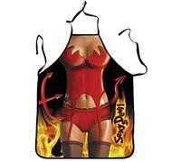 WOO LANDO Delantal de cocina con banda para el cuello, impermeable, 73 x 57 cm (DEVIL)