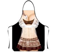 WOO LANDO Delantal de cocina con banda para el cuello, impermeable, 73 x 57 cm (ESMERALDA)