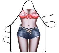 WOO LANDO Delantal de cocina con banda para el cuello, impermeable, 73 x 57 cm (HOLLY)