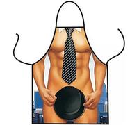 WOO LANDO Delantal de cocina y delantal para barbacoa para hombre, 73 x 57 cm, divertido regalo para barbacoa, DRESSMAN, M