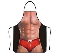 WOO LANDO Delantal de cocina y delantal para barbacoa para hombre, 73 x 57 cm, divertido regalo para barbacoa, Beachboy, M