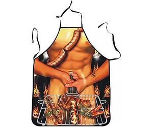 WOO LANDO Delantal para hombre - 73 x 57 cm - divertida idea de regalo para barbacoa (ADAM)