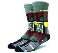 WOO LANDO Idol - Calcetines de Darth Vader / R2D2 / Storm Trooper - Casa y como retorno de viaje para los fans de la ciencia ficción Jedi - Talla 37 - 45, Boba Fett, M