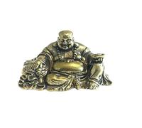 WOO MANTO Estatua de Buda sonriente de latón, 4 x 2,6 x 2,2 cm, 50-52 g, figura de Buda Maitreya con gran vientre