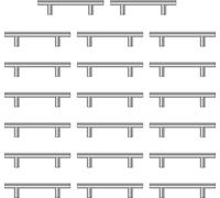 Woobroo Paquete de 20 manijas de armario de cocina, 128 mm entre agujeros centrales, manijas de acero inoxidable para cajones de cocina, baño, sala de estar, color plateado