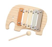 Wood 5 Tonos Xilófono Multicolor Con Diseños Elefante 5 Nota Xilófono Juguete Musical Percusión Instrumento Xilófono Para Niños Pequeños Juguete Música Educativa