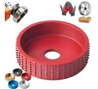 Wood Angle Grinding Wheel, Durable Angle Grinder Wheels Wood Carving Tool, for Woods Cutting, Polishing, Shaping & Buffing (Red,Aperture diameter: 22mm)