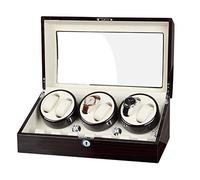 Wood Automatic Rotate Watch Winder 6+7 Storage Display Case Piano Paint Leather Pillow Japan Silent Motor Storages Boxbrown-A(Brown