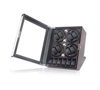 Wood Automatic Rotate Watch Winder 8+6 Storage Display Case Piano Paint Leather Pillow Japan Silent Motor Storages Boxbrown(Brown
