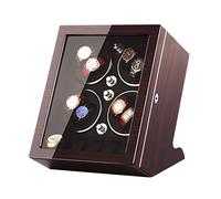 Wood Automatic Rotate Watch Winder 8+6 Storage Display Case Piano Paint Leather Pillow Japan Silent Motor Storages Boxbrown-B
