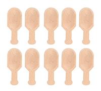 Wood Bath Salt Scoops 10pcs | Polished Glossy Surfaces for Safe Handling | Sustainable Schima Superba Wood Spoons for Bath Salts/Spices/Kitchen (Type 2 (2.3x7.6cm/0.9x3.0in))