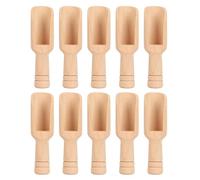 Wood Bath Salt Scoops 10pcs | Polished Glossy Surfaces for Safe Handling | Sustainable Schima Superba Wood Spoons for Bath Salts/Spices/Kitchen (Type 1 (2.4x7.6cm/0.95x3.0in))