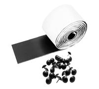 Wood Beam Strap - 5ft Self Adhesive Faux Repair Tape | PU Leather Decorative Hiding Band With 100 Black Pushpins, Flexible Architectural Seam Cover Patch For Ceiling Beams Mantels Cottage Shutters