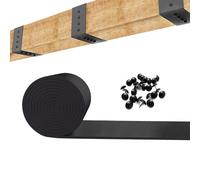 Wood Beam Strap - Self Adhesive Decorative Belt, Faux Beam Cover | Flexible Metal Effect Tape, PU Leather Architectural Trim | Ceiling Crossbeam Joist Hider, Rustic Home Mantle Decor, 5ft Strip