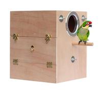 Wood Bird Breeding Box - Secure Parakeet Nesting Cage, Sturdy Wooden Construction, Removable Roof, Safe Mating Habitat | Budgies, Lovebirds, Cockatiels, Parrots, Pigeons, Aviary Use