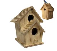Wood Bird House | Garden Blue Bird Nest | Wood Hummingbird Feeder