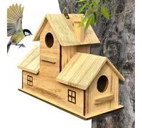 Wood Bird House | Hangable Garden Birdhouse | Backyard Balcony Tree Nesting Home | Hummingbird & Small Bird Friendly Outdoor & Indoor Decor