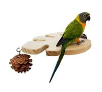 Wood Bird Perch - Leaf Paw Grinding Perches, Durable Natural Stand, Promotes Healthy Feet And Engaging Activity For Birds | Ideal For Cockatiels Conures Budgies Parakeets Lovebirds Indoor Cage Trainin