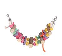 Wood Bird Swing Toy for Parrots | Chew & Play Activity Bridge with Hooks | Colorful Grinding Perch for Beak Care/Cage Accessories | 10 x 45cm Genuine Wood Design
