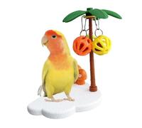 Wood Bird Toys, Parrot Chewing Swing, Bird Perch Fors Parrots Pet Enrichment Toy With Chew Bells | Parrot Cage Perch For Resting | For Cockatiels Parakeets Lovebirds Conures Small Medium Large Breeds