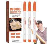 Wood Burning Pen, 3 piezas Wood Burning Tool Set, Stain Markers for Poplar, Walnut, Birch, Basswood, Christmas & New Year Craft Kit, Ideal para proyectos de madera