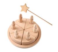 Wood Cake Toys - Sturdy Wooden - Cutting Play Set, Sticky Slices Fake Cake