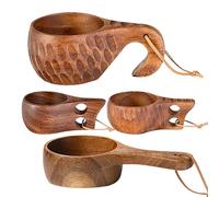 Wood Camp Mug - 350ml Portable Lightweight Wood Drinking Mug Outdoor