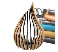 Wood Candle Holders - Floral Stand Decor for Elegant Atmosphere | Carved Wooden Candle Display Base, Decorative Centerpiece Accent for Wedding Table Dining Room Mantel Party Events