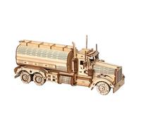 Wood Car Construction Model Set, Tanker Assembly Kit, Educational Learning Toy, DI Y Craft Hobby Project, Creative Building Activity for Children, Kid Use, 8.66x4.13x2.56 Inches