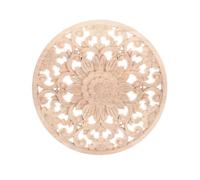 Wood Carved Applique Onlay Round Carving Decals Unpainted Home Door Cabinet Furniture Decor