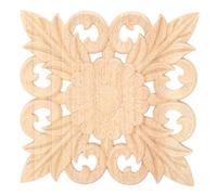 Wood Carved Applique | Unpainted Rubber Wood Onlay for Cabinets/Doors/Furniture | DIY Home Decor Carving Decal | 15x14.6cm Antique Design