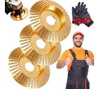 Wood Carving Disc for Angle Grinder, Tungsten Carbide Sanding Discs Grinding Disc Set - Heavy-Duty Polishing Pad, Wheel for Wood Cutting, Shaping, Carving, Sanding (Superficie inclinada)